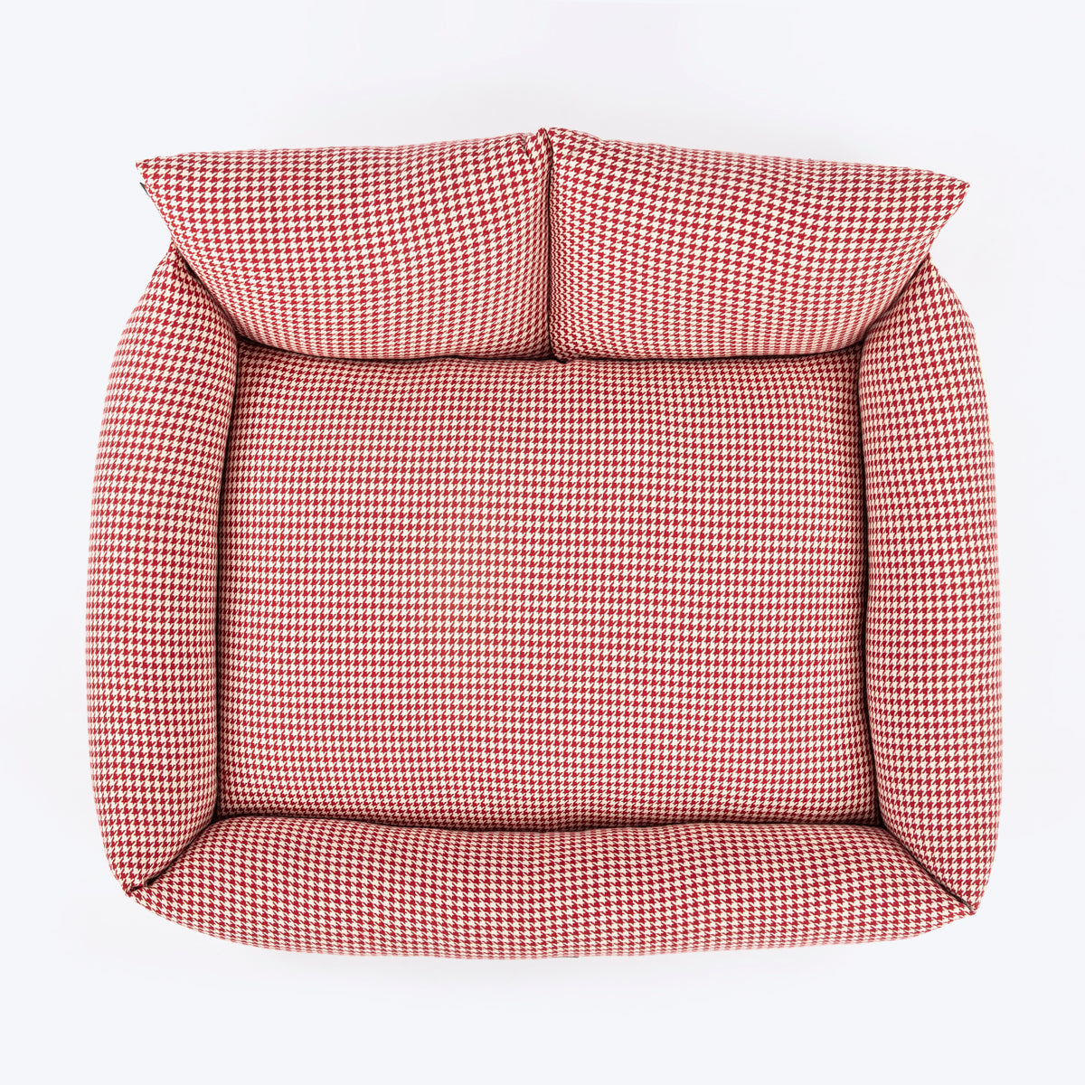 HUFT Cherry Houndstooth Lounger Bed For Dog - Maroon & Ivory