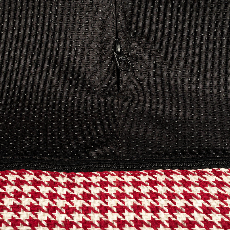 HUFT Cherry Houndstooth Lounger Bed For Dog - Maroon & Ivory