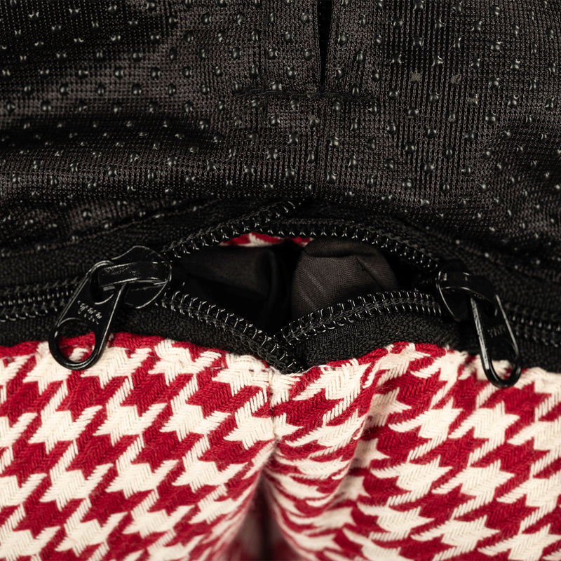 HUFT Cherry Houndstooth Lounger Bed For Dog - Maroon & Ivory