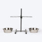 SUPER H Shaped Double Diner Stand With Steel Dog Bowl Inserts - Charcoal Black (Medium)_06