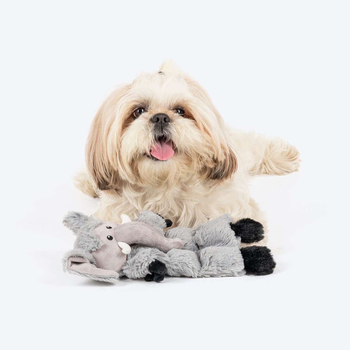 HUFT Cuddlephant Squeaky Plush Toy For Dog - Grey - Heads Up For Tails