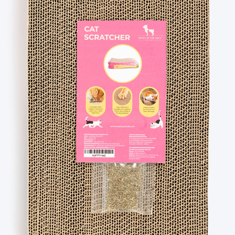 HUFT Fishy Business Scratcher For Cat - Multicolor - Set Of 2