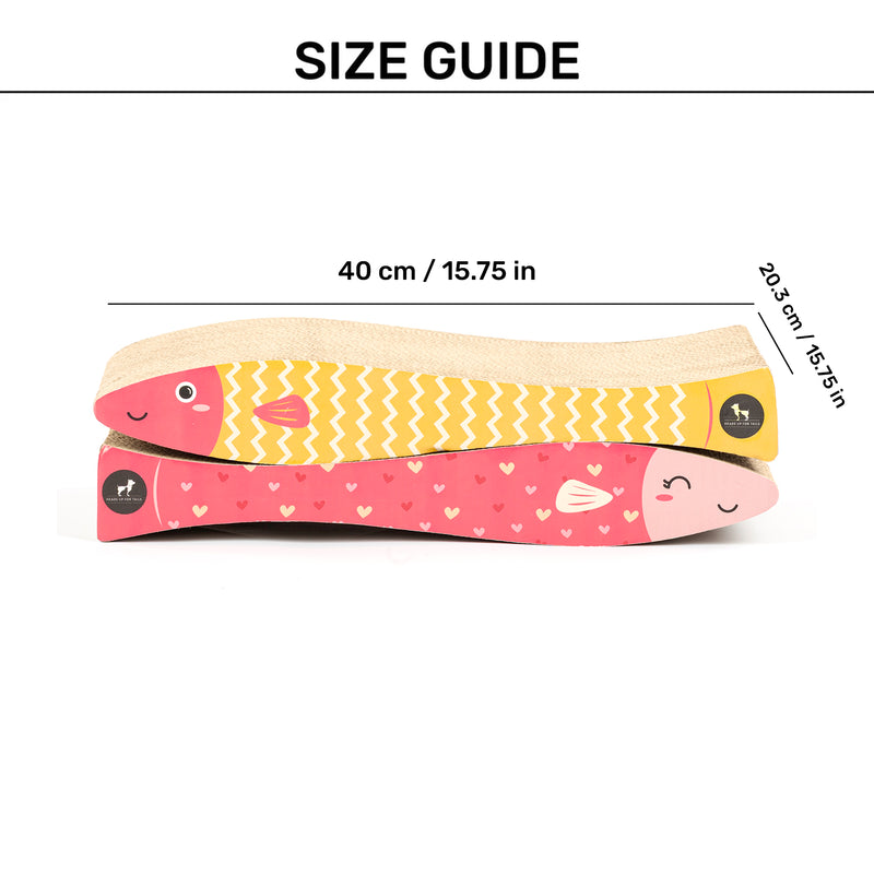 HUFT Fishy Business Scratcher For Cat - Multicolor - Set Of 2