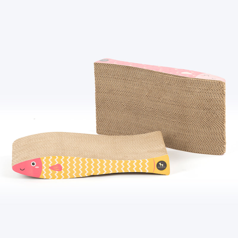 HUFT Fishy Business Scratcher For Cat - Multicolor - Set Of 2
