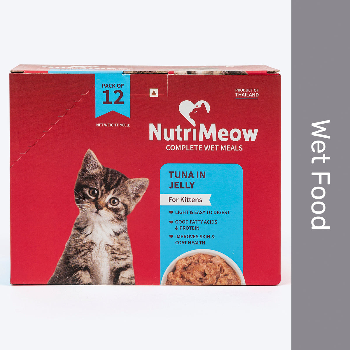 NutriMeow Tuna In Jelly Wet Food For Kitten - Pack Of 12 (80 gm Each)
