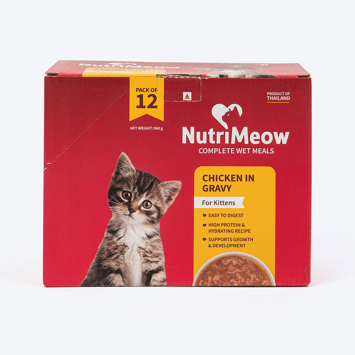 NutriMeow Chicken in Gravy Wet Food For Kitten - 80 gm - Heads Up For Tails