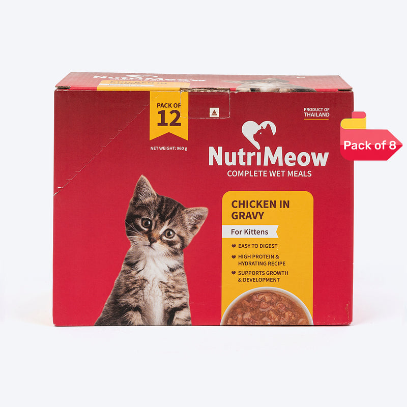 NutriMeow Chicken in Gravy Wet Food For Kitten - 80 gm