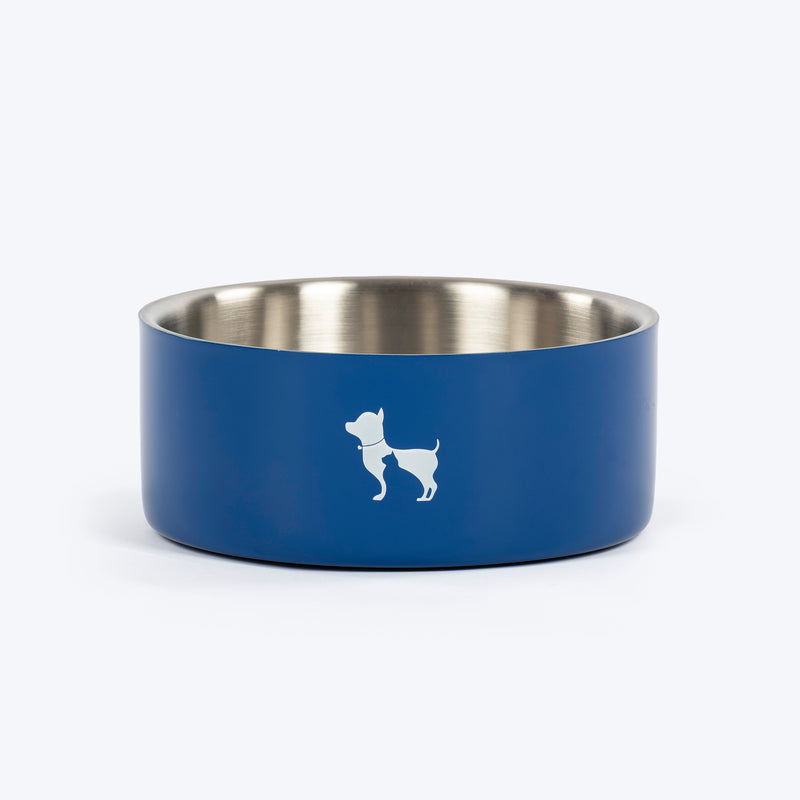 HUFT Quintessential Double Walled Bowl For Dog - Blue