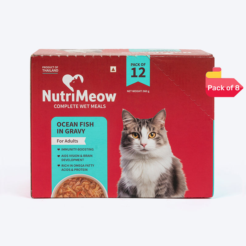 NutriMeow Oceanfish In Gravy Wet Food For Adult Cat - 80 gm