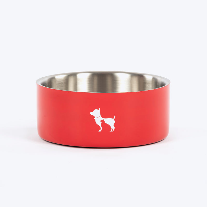HUFT Quintessential Double Walled Bowl For Dog - Red