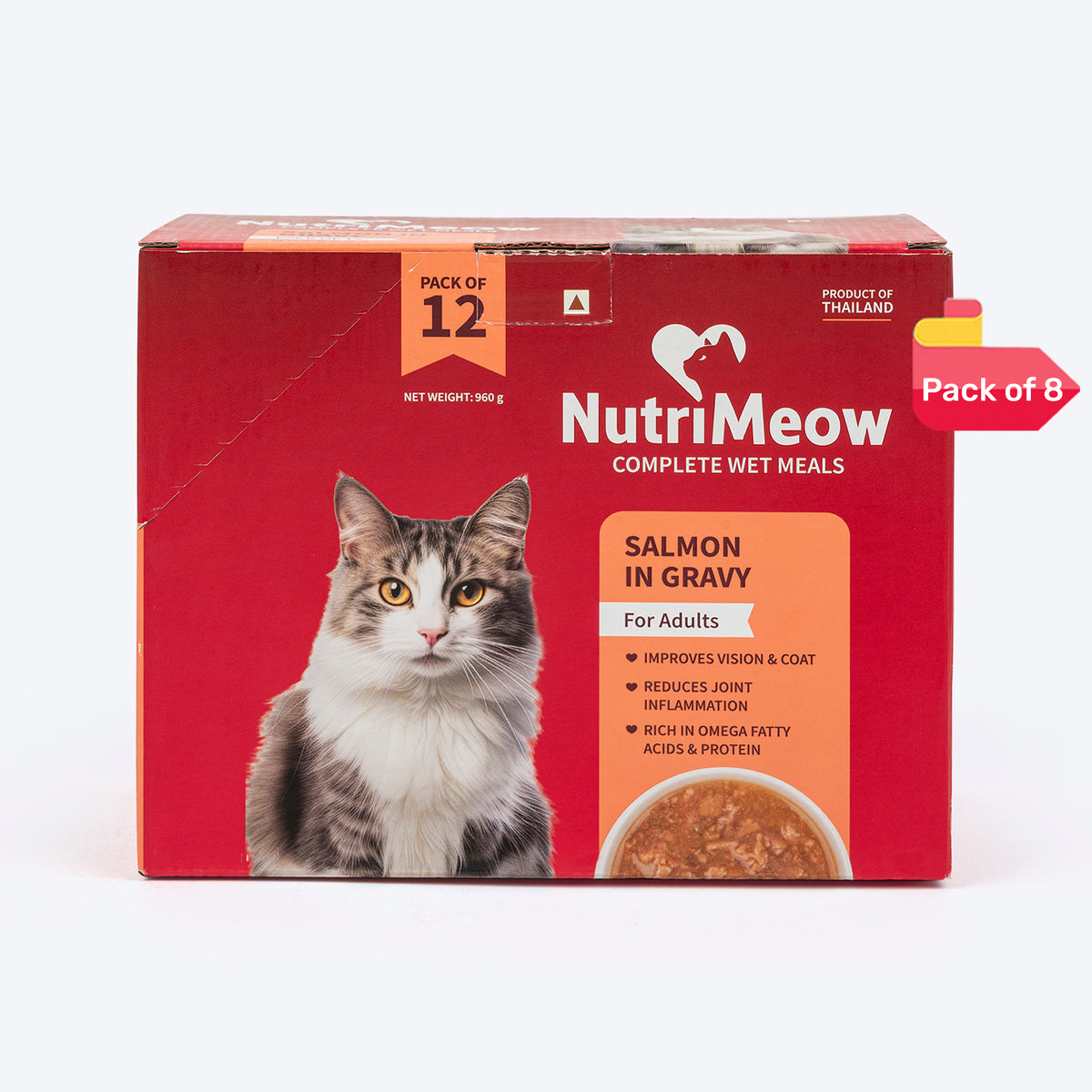 NutriMeow Salmon In Gravy Wet Food For Adult Cat - 80 gm