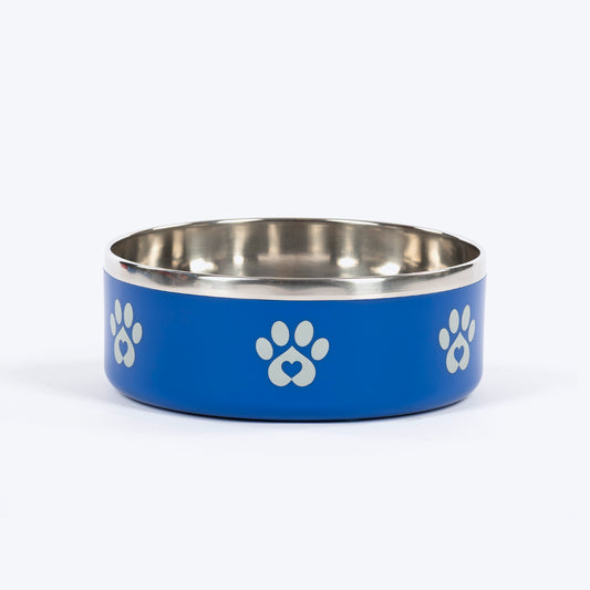 HUFT Foodie Paws Printed Bowl For Dog - Blue