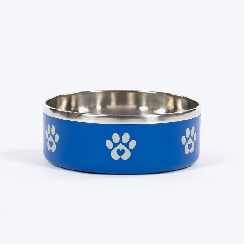 HUFT Foodie Paws Printed Bowl For Dog - Blue