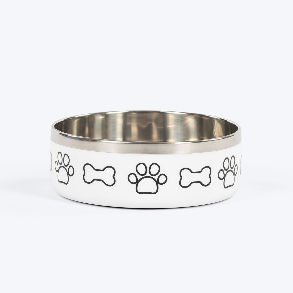 HUFT Happy Feast Printed Bowl For Dog - White