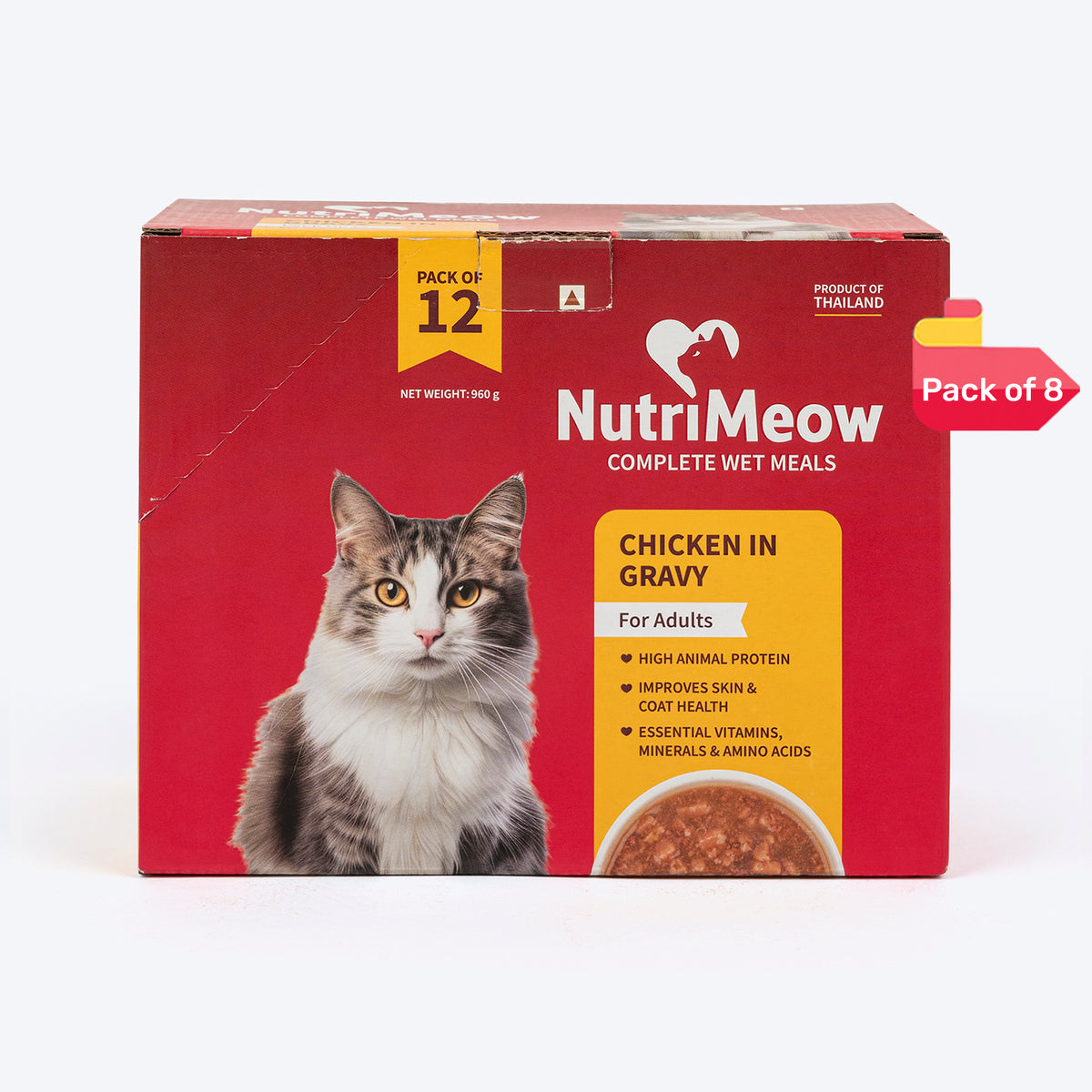 NutriMeow Chicken In Gravy Wet Food For Adult Cat - 80 gm
