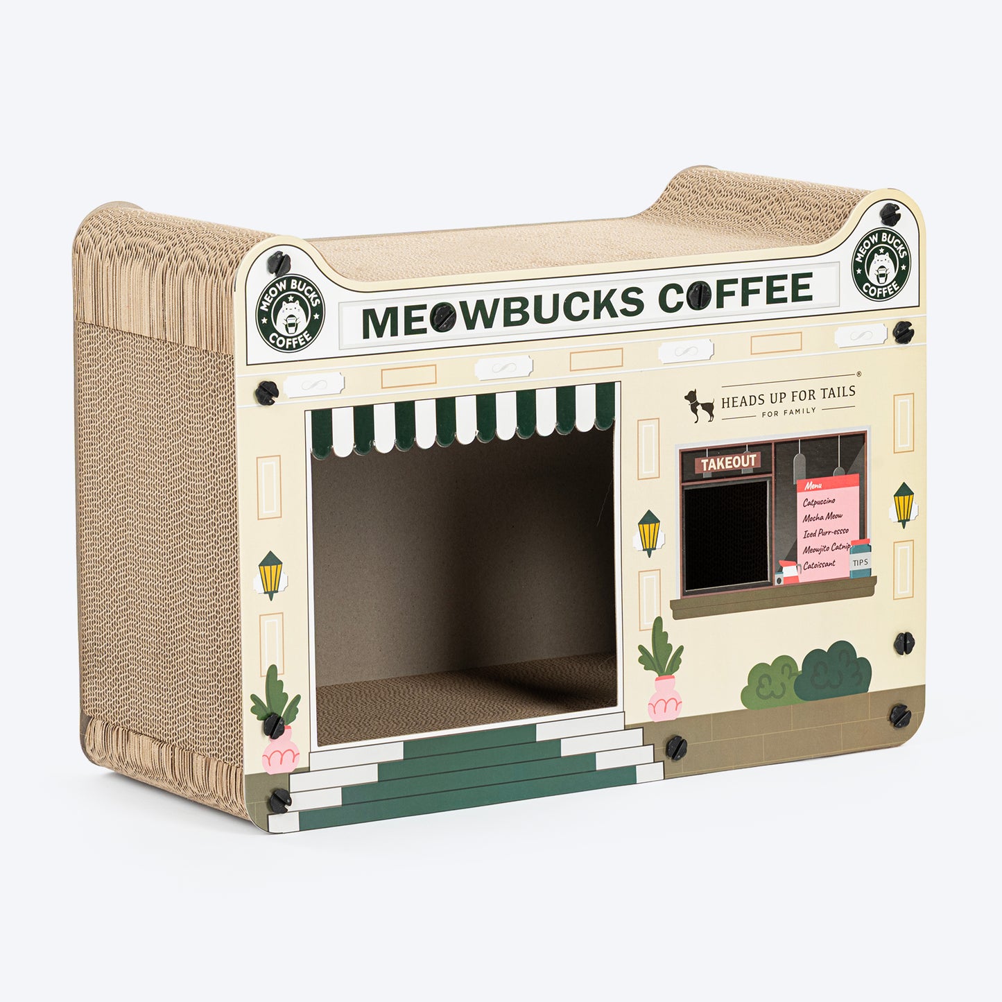 HUFT Meowbucks Coffee Shop Scratcher For Cat - Multicolor