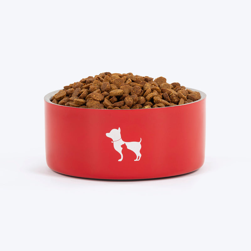 HUFT Quintessential Double Walled Bowl For Dog - Red
