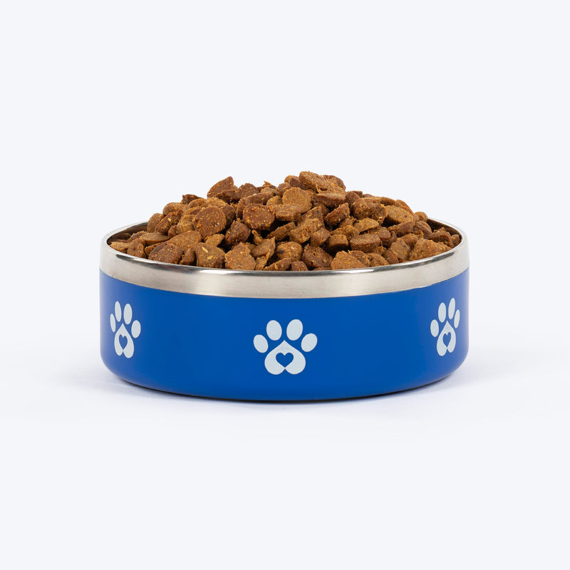 HUFT Foodie Paws Printed Bowl For Dog - Blue