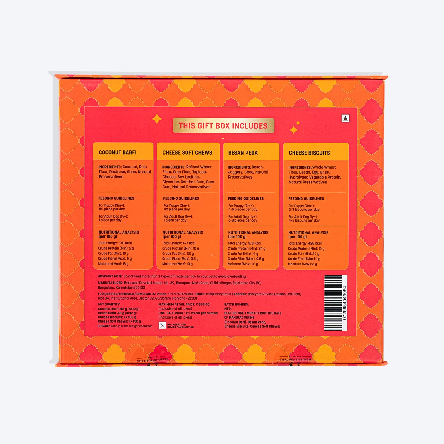 HUFT Gift of Joy Diwali Treat Box For Dog - 296 gm