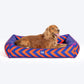 Dash Dog Chevron Water Repellent Lounger Dog Bed - Purple & Orange