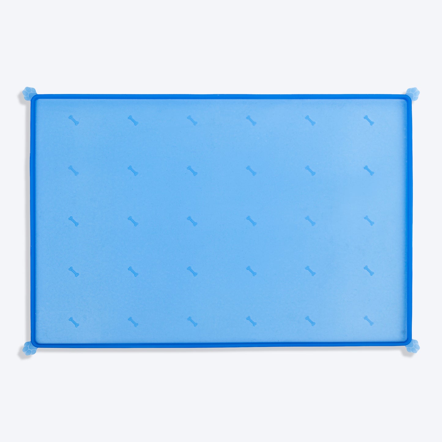 HUFT Anti Spill Rectangle Bowl Mat For Dog & Cat - Blue