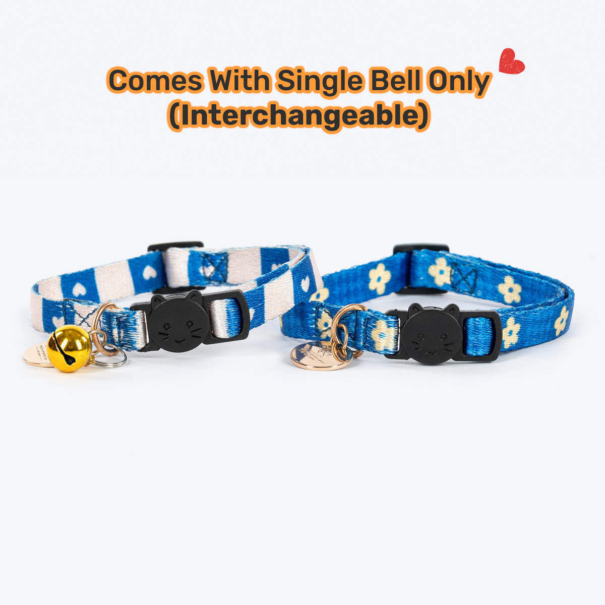 HUFT Meowvelous Collars For Cat - Blue & Off White