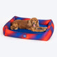 Dash Dog Flow Water Repellent Lounger Dog Bed - Blue & Red