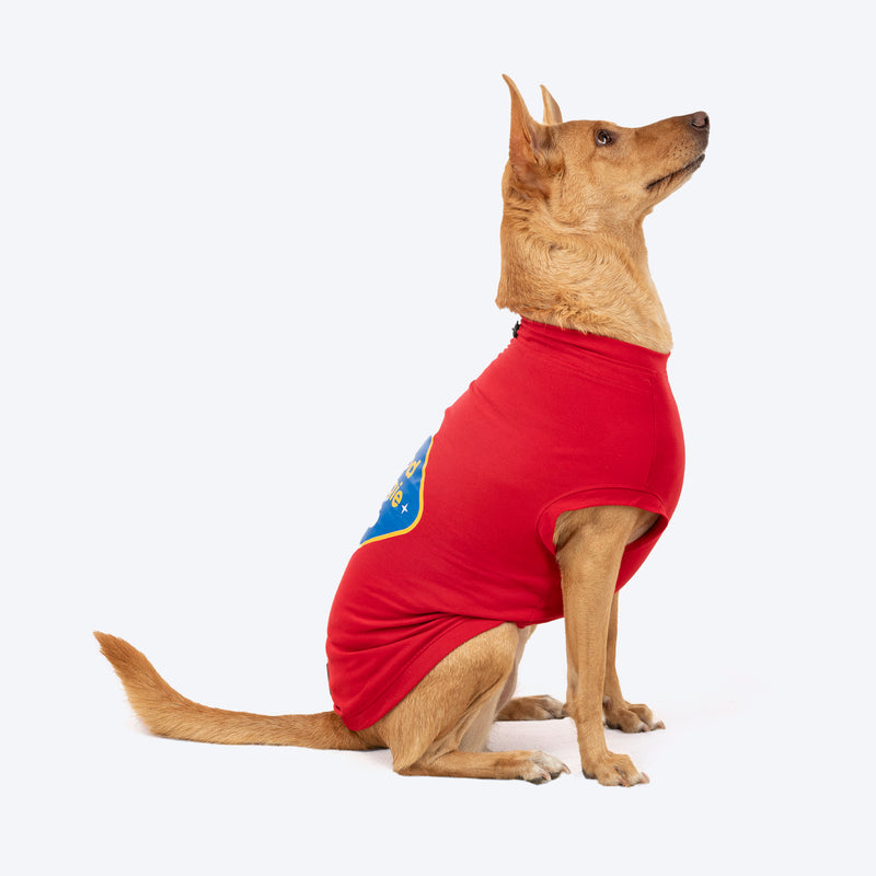 TLC Good Doggie Club T-Shirt For Dog - Red - Heads Up For Tails