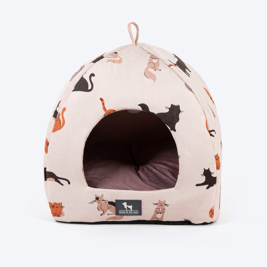 HUFT Whisker Wonderland Cat Tent Bed - Beige