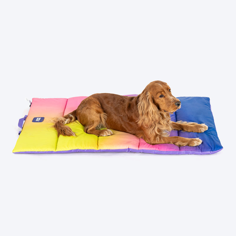 Dash Dog Ombre Fusion Water Repellent Portable Mat For Dog - Purple & Yellow - Heads Up For Tails
