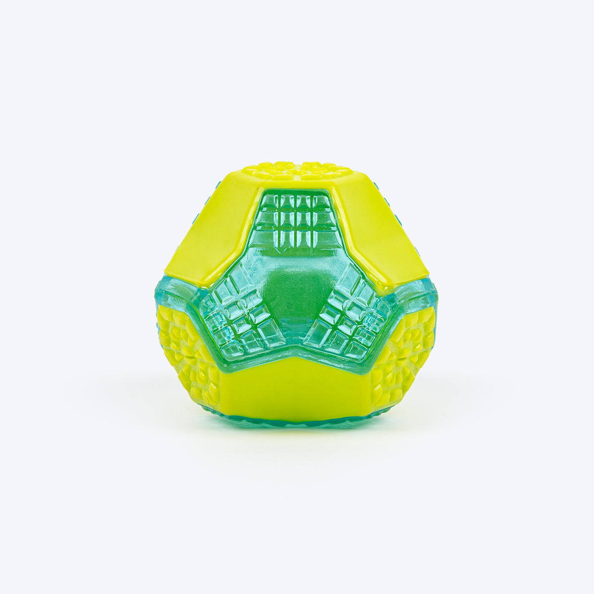 Dash Dog Grip & Go Squeaky Ball For Dog - Neon Green & Blue - Heads Up For Tails