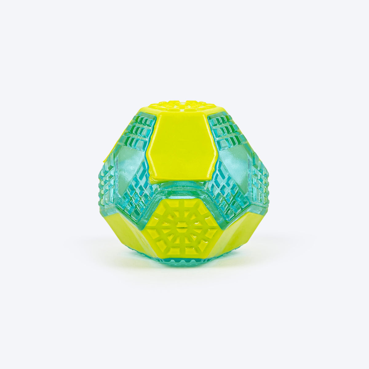 Dash Dog Grip & Go Squeaky Ball For Dog - Neon Green & Blue - Heads Up For Tails