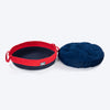 HUFT Cuddle Paws Jute Basket Bed With Cushion For Small Dogs & Cats - Red & Navy - Heads Up For Tails
