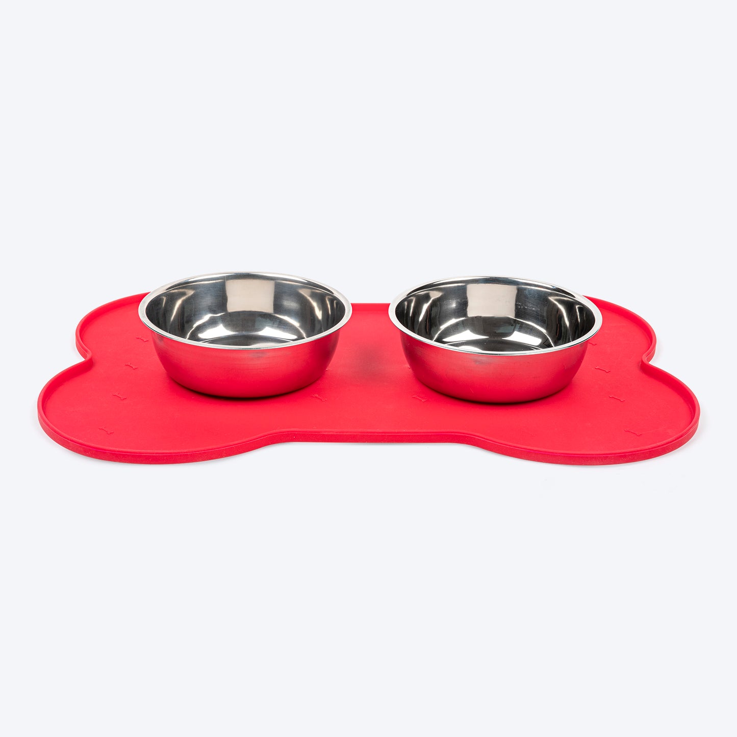 HUFT Anti Spill Bone Shape Bowl Mat For Dog & Cat - Red