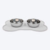 HUFT Anti Spill Bone Shape Food Mat For Dog & Cat - Light Grey
