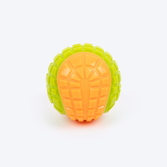 Dash Dog Squeaky Serve Tennis Ball Fetch Toy For Dog - Orange & Green - M