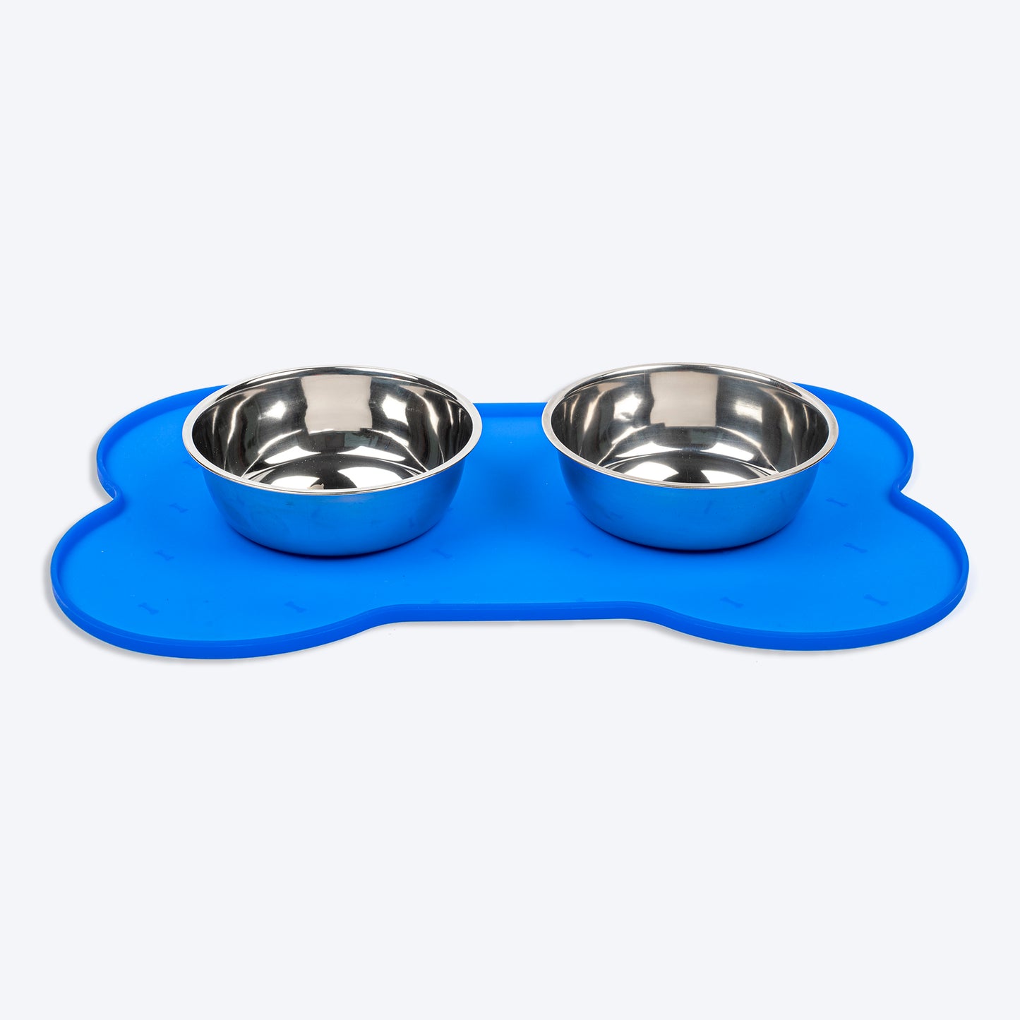 HUFT Anti Spill Bone Shape Bowl Mat For Dog & Cat - Blue