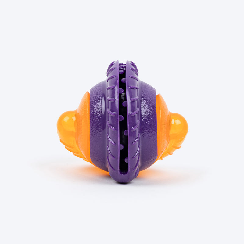 Dash Dog Chomping Champ Ball Toy For Dog - Orange & Purple - Heads Up For Tails