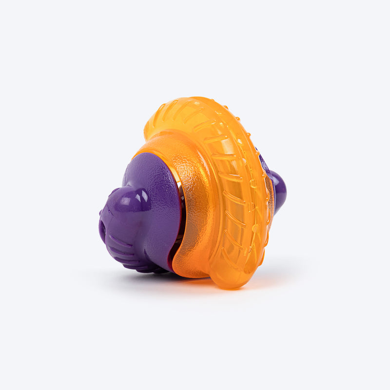 Dash Dog Chomping Champ Ball Toy For Dog - Orange & Purple - Heads Up For Tails