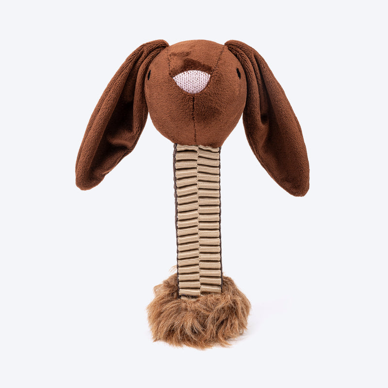 HUFT Tuggie Bunnie Plush Toy For Dog - Brown - Heads Up For Tails