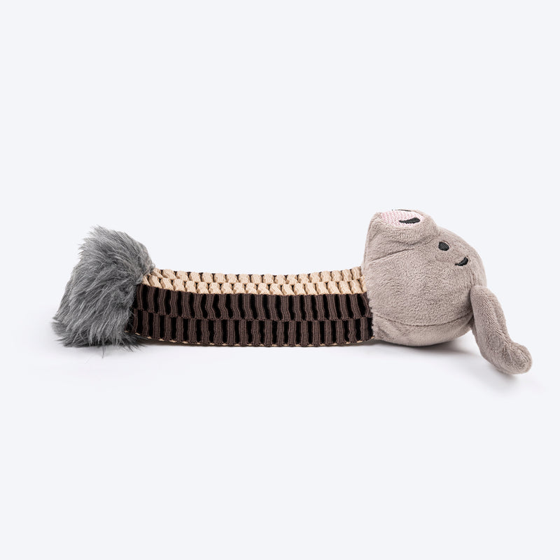 HUFT Tuggie Piggie Plush Toy For Dog - Grey - Heads Up For Tails