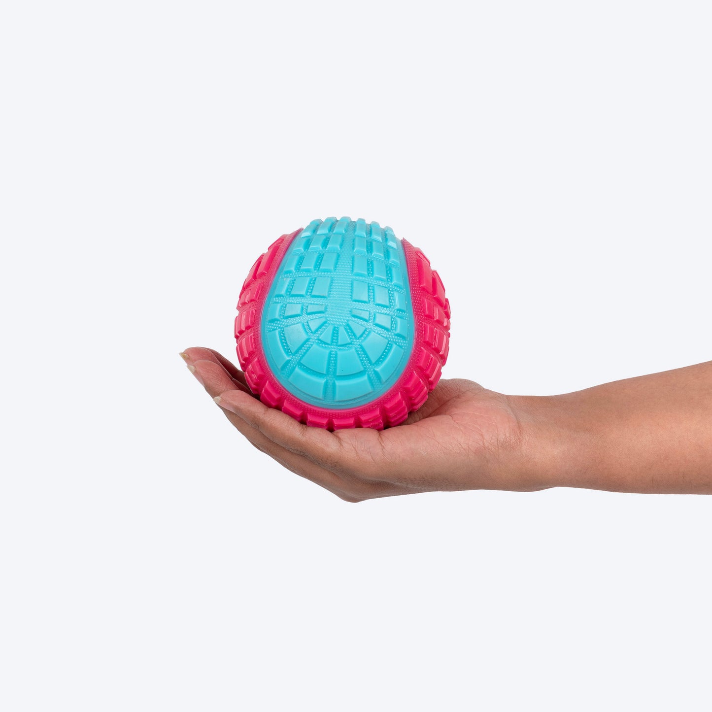 Dash Dog Squeaky Serve Tennis Ball Fetch Toy For Dog - Pink & Turquoise - L