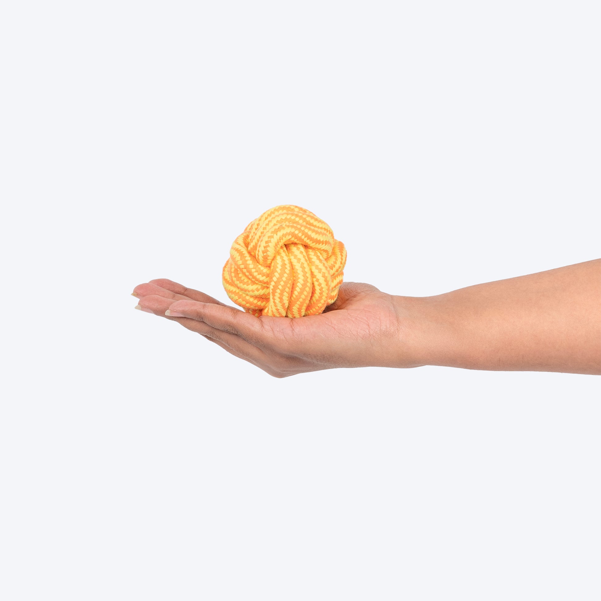 TLC Tug Knot Ball Rope Toy For Dog - Yellow & Orange - Heads Up For Tails