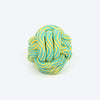 TLC Tug Knot Ball Rope Toy For Dog - Yellow & Turquoise - Heads Up For Tails
