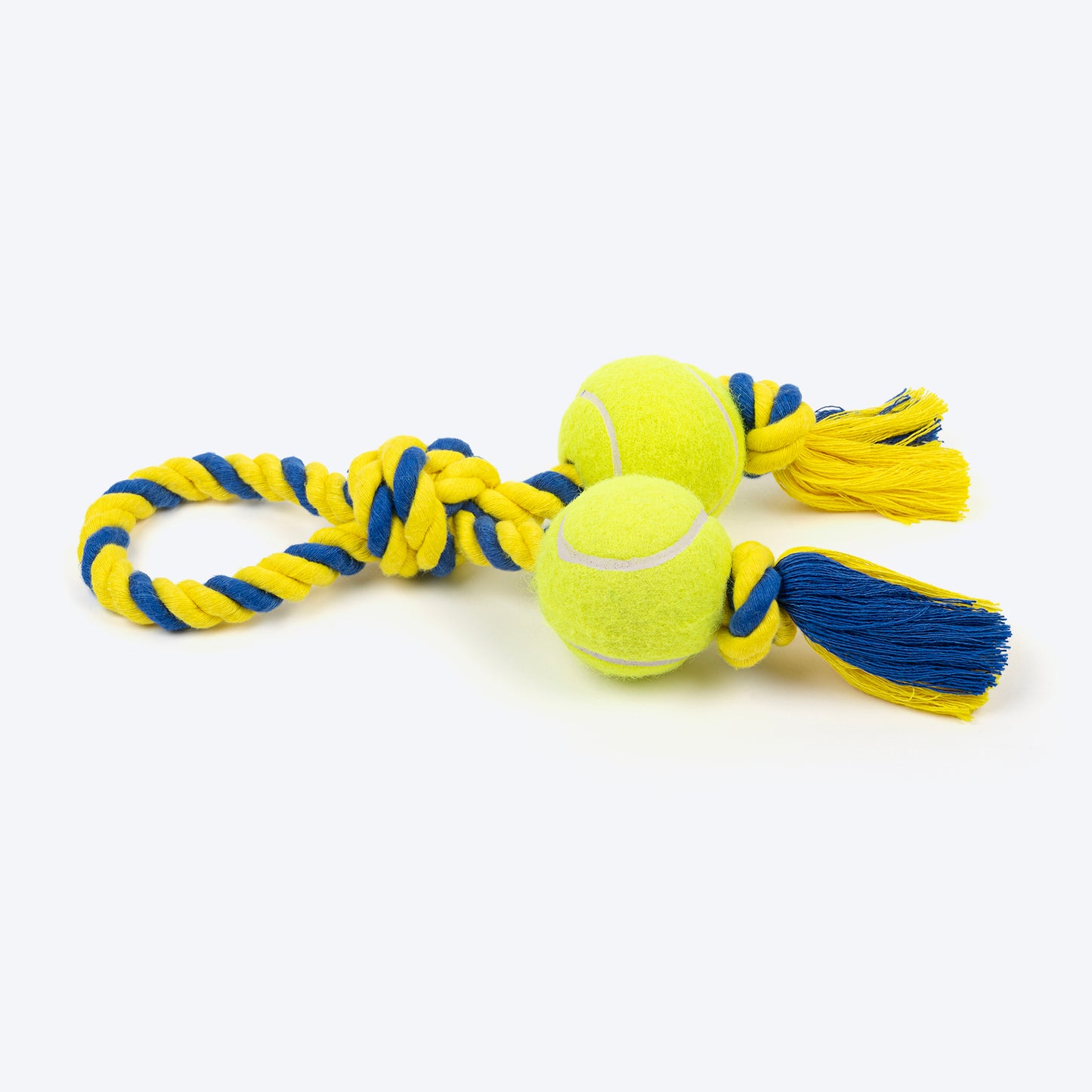 TLC Tuggo Ball Rope Toy For Dog - Yellow & Blue