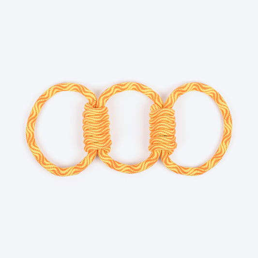 TLC Tug Trio Rope Toy For Dog - Yellow & Orange - Heads Up For Tails