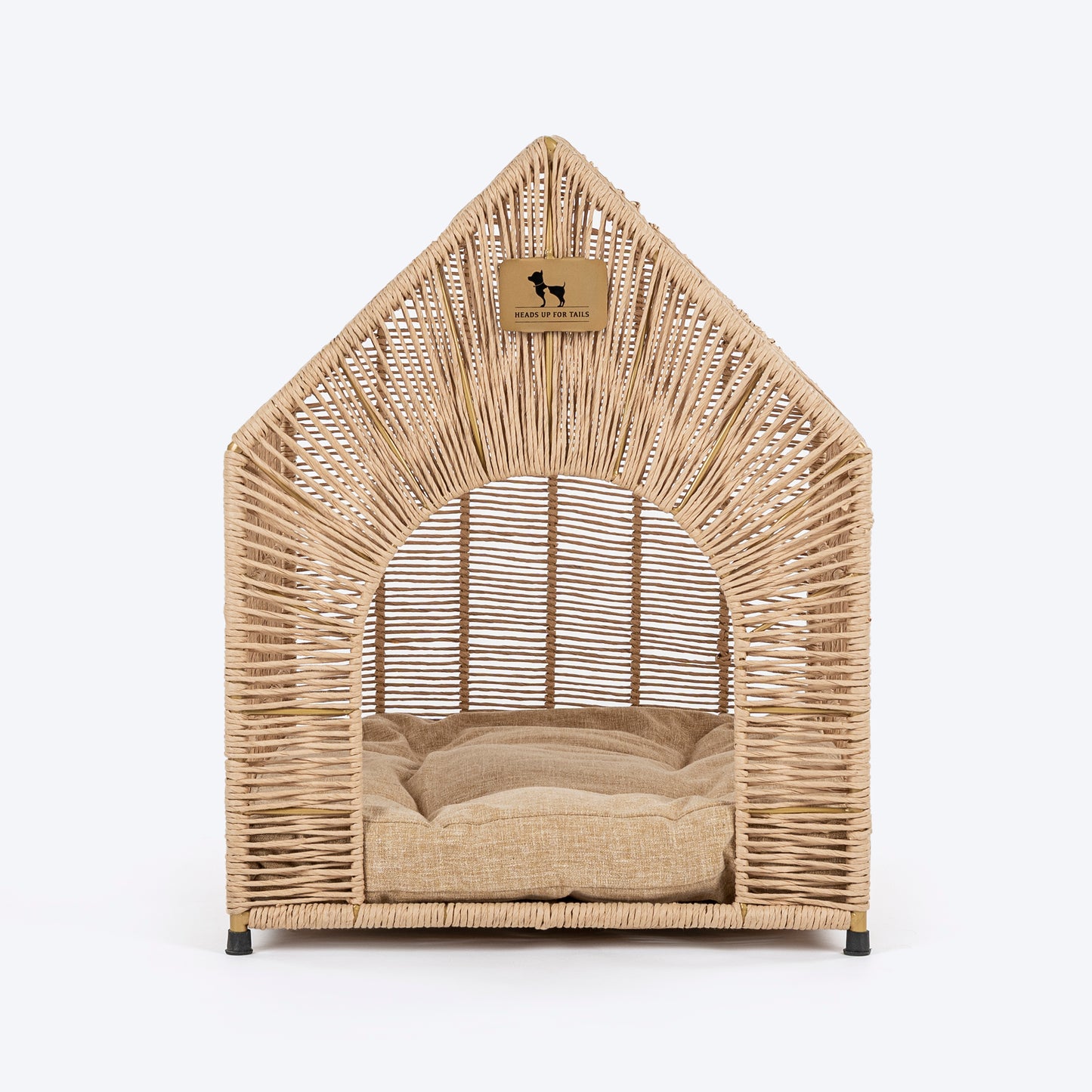 HUFT Furry Fort Hut With Cushion For Cat - Beige