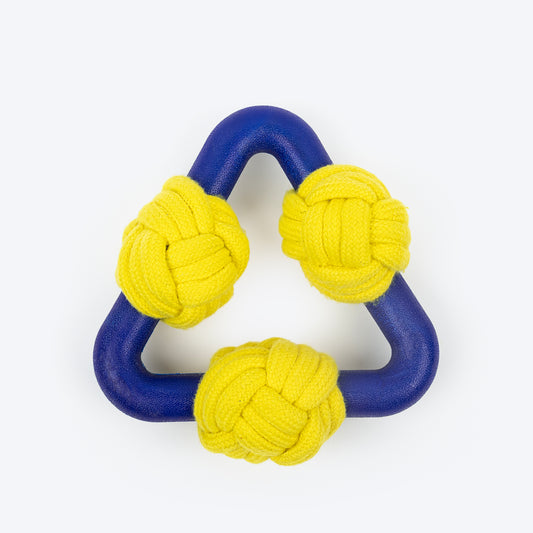 TLC Knotty Tugger Chew Toy For Dog - Yellow & Blue