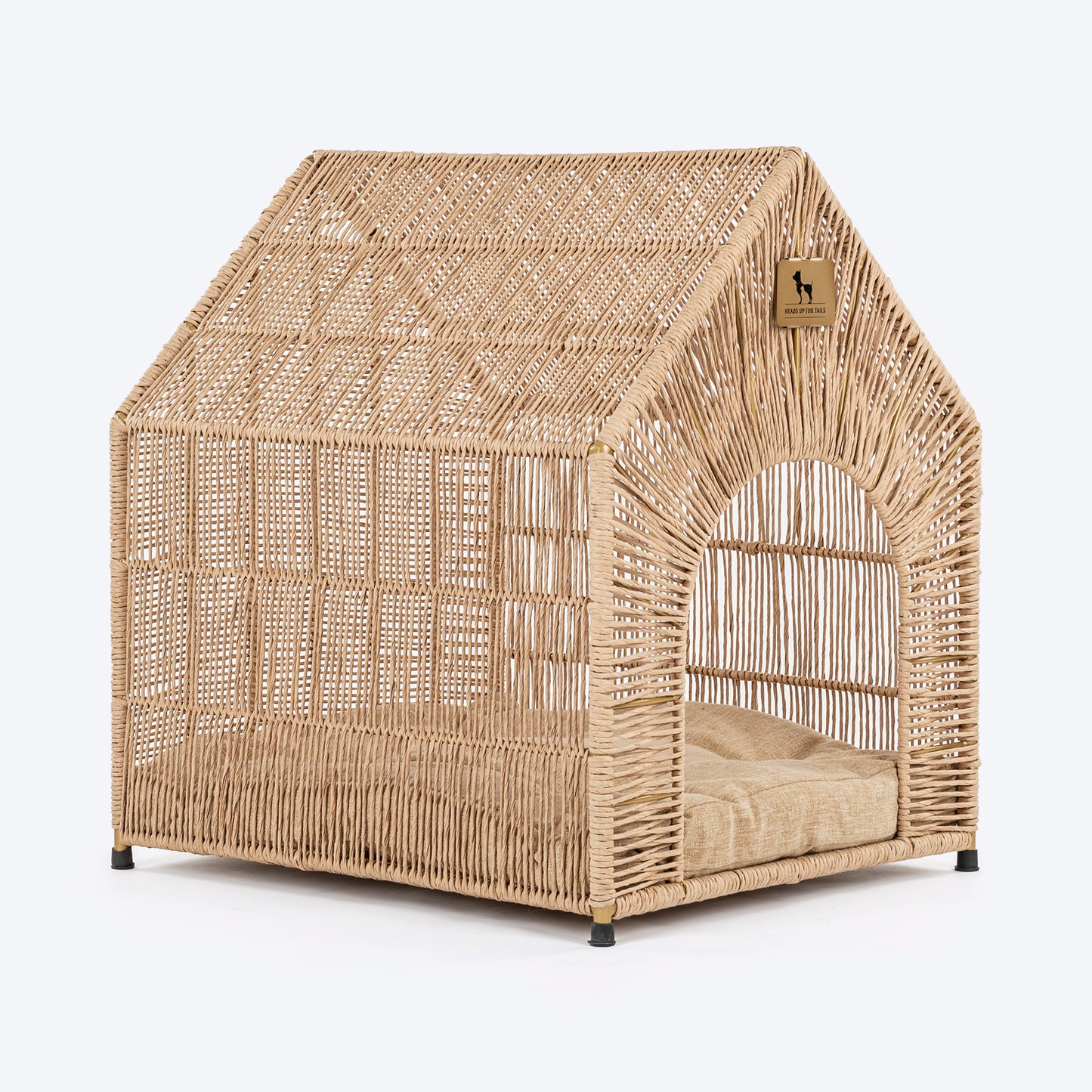 HUFT Furry Fort Hut With Cushion For Cat - Beige