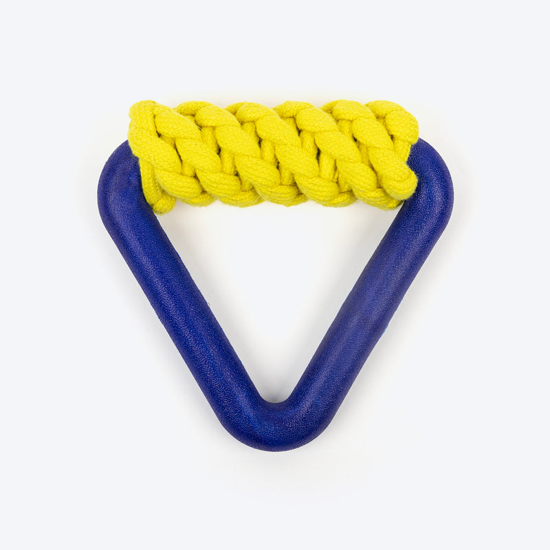 TLC Knotty Tail Chew Toy For Dog - Yellow & Blue - Heads Up For Tails